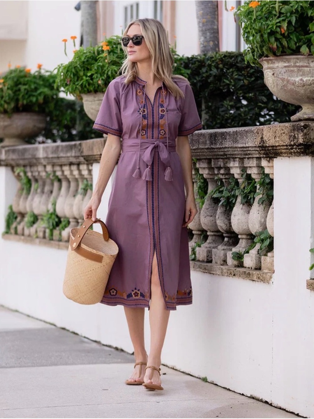 New with tags! Julia Amory Dress Embroidered Mauve Medium